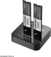 LC-Power LC-DOCK-M2-NVME-V2 M.2 Dokkoló és klónozó állomás (USB 3.2 Gen 2x1 Type-C - M.2 NVMe)