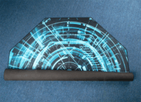 Iris Gamer Electric 118x118cm szögletes padlóvédő székalátét - Fekete/Kék