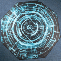 Iris Gamer Electric 118x118cm szögletes padlóvédő székalátét - Fekete/Kék