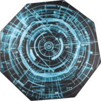 Iris Gamer Electric 118x118cm szögletes padlóvédő székalátét - Fekete/Kék