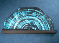 Iris Gamer Electric 118x118cm szögletes padlóvédő székalátét - Fekete/Kék