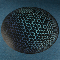 Iris Gamer Blue Hexagon 120cm átmérőjű hatszög mintás kerek padlóvédő székalátét - Fekete/Kék