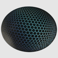 Iris Gamer Blue Hexagon 120cm átmérőjű hatszög mintás kerek padlóvédő székalátét - Fekete/Kék