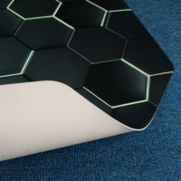 Iris Gamer 3D hexagon 118x118cm hatszög mintás szögletes padlóvédő székalátét - Fekete