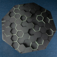 Iris Gamer 3D hexagon 118x118cm hatszög mintás szögletes padlóvédő székalátét - Fekete