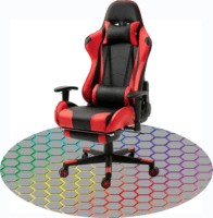 Iris Gamer Rainbow Hexagon 120cm átmérőjű hatszög mintás kerek padlóvédő székalátét - Színes