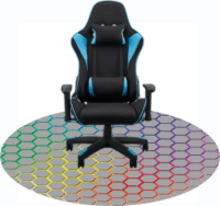 Iris Gamer Rainbow Hexagon 120cm átmérőjű hatszög mintás kerek padlóvédő székalátét - Színes