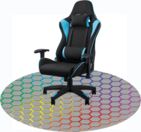 Iris Gamer Rainbow Hexagon 120cm átmérőjű hatszög mintás kerek padlóvédő székalátét - Színes