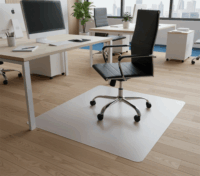 Iris 90x130cm kerekített sarkú padlóvédő székalátét - Átlátszó