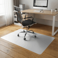 Iris 90x130cm kerekített sarkú padlóvédő székalátét - Átlátszó