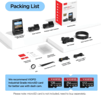 Viofo A229 ULTRA 3CH-G 4K WiFi Autós Menetrögzítő Kamera szett - Sötét Szürke