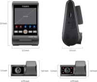 Viofo A229 ULTRA 3CH-G 4K WiFi Autós Menetrögzítő Kamera szett - Sötét Szürke