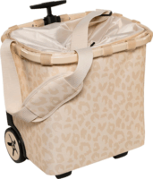 Reisenthel OE1043 leo vanilla gurulós bevásárlótáska 42 x 47,5 x 32 cm- Bézs/Fehér leopárdmintás
