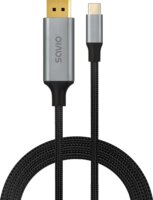 Savio CL-208 USB-C 3.1 apa - DisplayPort 1.4 apa 8K 60Hz Összekötő kábel 2m - Fekete/Ezüst