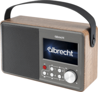 Albrecht DR 862 DAB+ FM Hordozható Asztali Rádió - Szürke / Fa