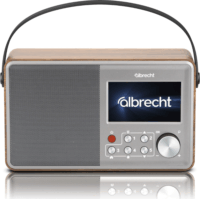 Albrecht DR 862 DAB+ FM Hordozható Asztali Rádió - Szürke / Fa