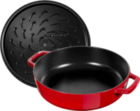 Staub Chistera Cocotte Öntöttvas Kerek Edény fedéllel Ø 28 cm - Cseresznye piros