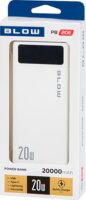 BLOW PB20E Powerbank USB-A + Type-C / 20000mAh 22,5W - Fehér