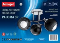 Activejet AJE-PALOMA 3P 40W 3x E27 függesztett lámpatest - Fekete