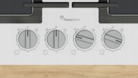 Bosch PPP6A2I40 Serie 6 Beépíthető 4 zónás Gáz Főzőlap - Fekete / Fehér