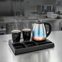 Adler AD 1354 Vízforraló +Tálca + 2 db pohár 1.2L 1500 Watt - Piros