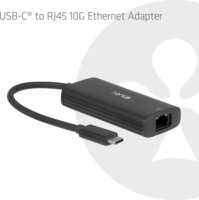 Club 3D CAC-2531 USB-C apa - RJ45 anya 10G Átalakító Adapter - Fekete