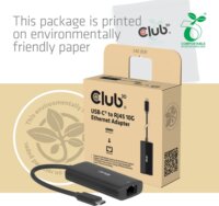 Club 3D CAC-2531 USB-C apa - RJ45 anya 10G Átalakító Adapter - Fekete