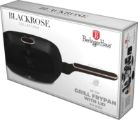 Berlinger Haus BH/8355 Grill Serpenyő fedővel 28cm - Fekete/Rosegold