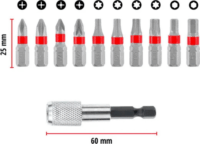 Einhell 118633 PH + PZ + TORX Bit zsebkészlet 10 darabos