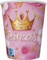 Korona mintás rózsaszín papír pohár 250 ml (8db/csomag)