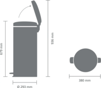 Brabantia Treteimer Newicon 30 literes pedálos rozsdamentes acél szemetes - Rózsaszín