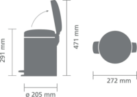 Brabantia Treteimer Newicon 5 literes pedálos rozsdamentes acél szemetes - Arany