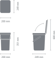 Brabantia Sort & Go 12 literes Szelektív Műanyag szemetes tetővel - Bézs