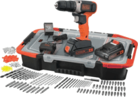 Black&Decker BCD001BAST-QW Akkus fúró-csavarozó + 2x 1,5Ah Akku + koffer + 160 db tartozékkészlet
