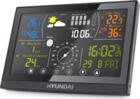 Hyundai WSP5100RWIND Meteorológiai Időjárás állomás 2 külső szenzorral - Fekete