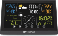 Hyundai WSP5100RWIND Meteorológiai Időjárás állomás 2 külső szenzorral - Fekete