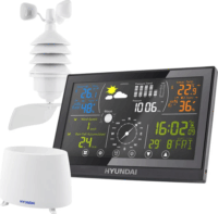 Hyundai WSP5100RWIND Meteorológiai Időjárás állomás 2 külső szenzorral - Fekete