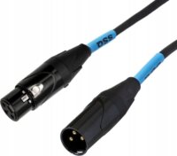 SSQ DMX0,5 3-tűs XLR apa - 3-tűs XLR anya kábel (0,5m) - Fekete