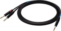 SSQ JSJM2 SS-1453 6.3mm Sztereó Jack Apa - 2x 6.3mm Mono Jack Apa Kábel 2m - Fekete