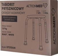 ActionMed KP200AM Aluminium Fürdőszobai Zuhanyszék Max 110kg - Fehér