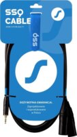 SSQ MIXLR3 Jack 3,5 mm Sztereó apa - 2x 3-tűs XLR apa kábel 3m - Fekete