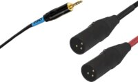 SSQ MIXLR3 Jack 3,5 mm Sztereó apa - 2x 3-tűs XLR apa kábel 3m - Fekete