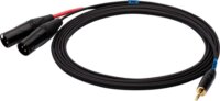 SSQ MIXLR3 Jack 3,5 mm Sztereó apa - 2x 3-tűs XLR apa kábel 3m - Fekete