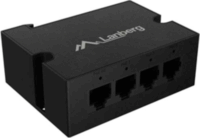 Lanberg DIN sínre szerelhető 90W Gigabit 4-port PoE extender - Fekete