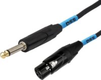 SSQ XZJM1 SS-1436 6.3mm Mono Jack apa - 3-tűs XLR anya Kábel 1m - Fekete