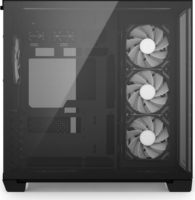 Sharkoon Steel Shark Midi Torony Számítógépház + 4db 120mm ventilátor - Fekete