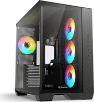 Sharkoon Steel Shark Midi Torony Számítógépház + 4db 120mm ventilátor - Fekete