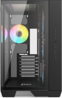 Sharkoon Steel Shark Midi Torony Számítógépház + 4db 120mm ventilátor - Fekete