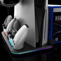 BlackBird BHDZ504 PS5 RGB Ventilátoros Konzol hűtő Töltő állomás és Játék tartó - Fehér