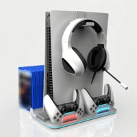 BlackBird BHDZ504 PS5 RGB Ventilátoros Konzol hűtő Töltő állomás és Játék tartó - Fehér